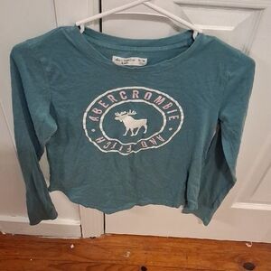Abercrombie Kids Blue Long Sleeve Tee with Logo